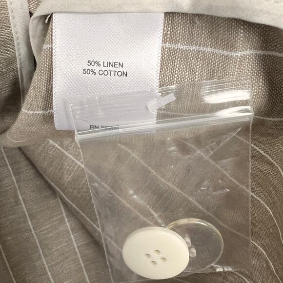 NWT Gibson Latimer Womens XL Coastal Preppy Classic Linen Double Breasted Blazer - Picture 9 of 13